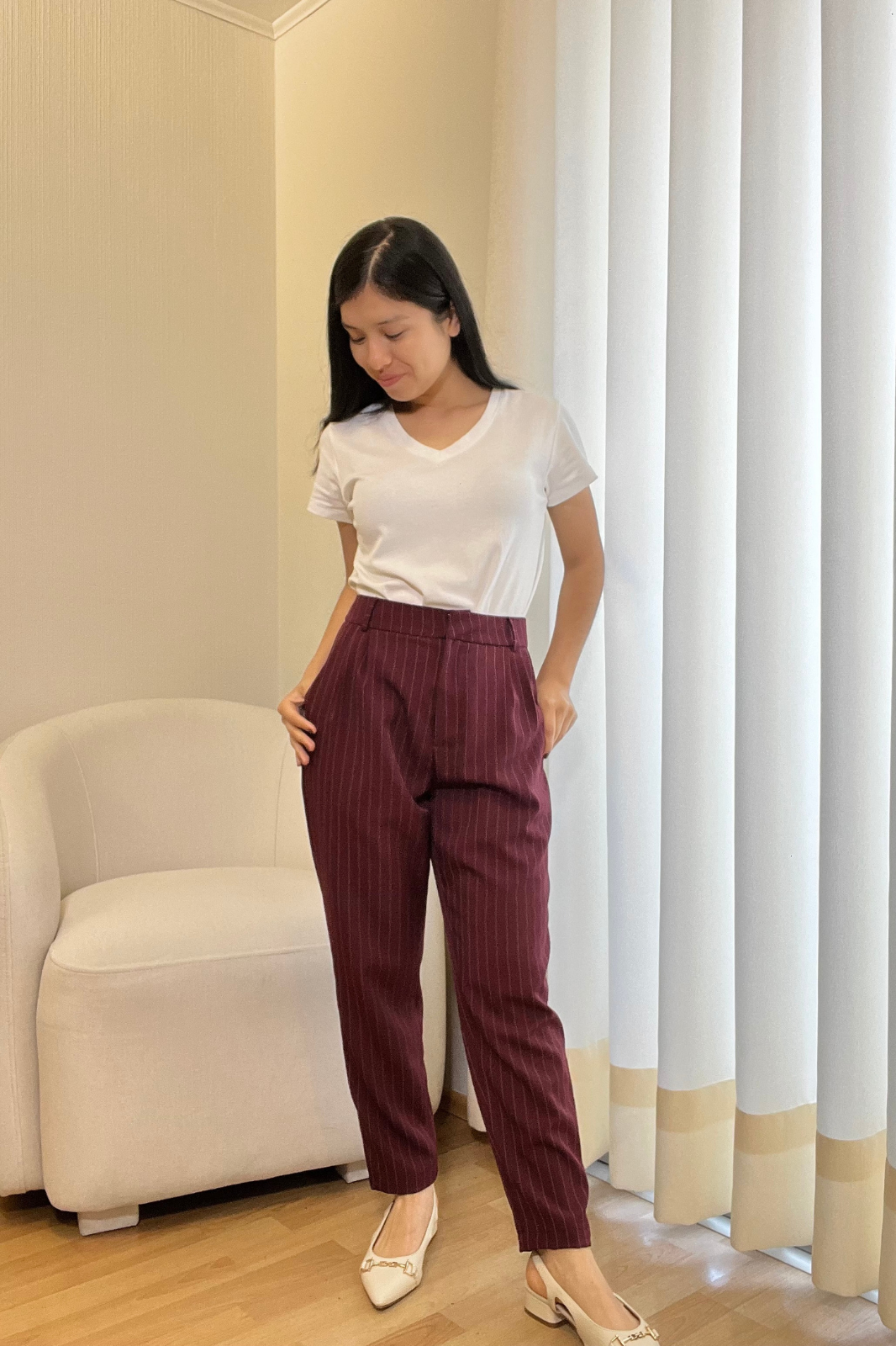 Pantalón Petite Dana - Borgoña