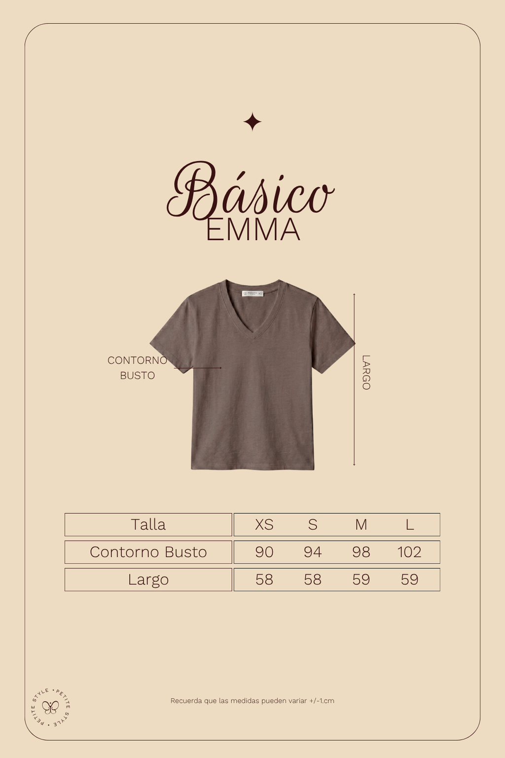 Polo Básico Petite Emma - Moca