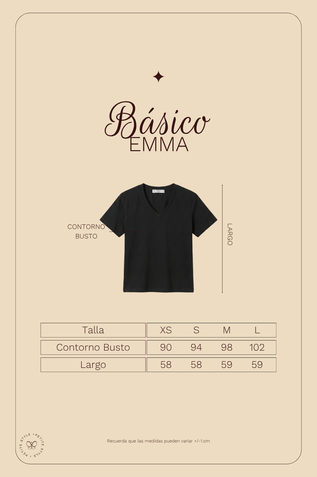 Polo Básico Petite Emma - Negro