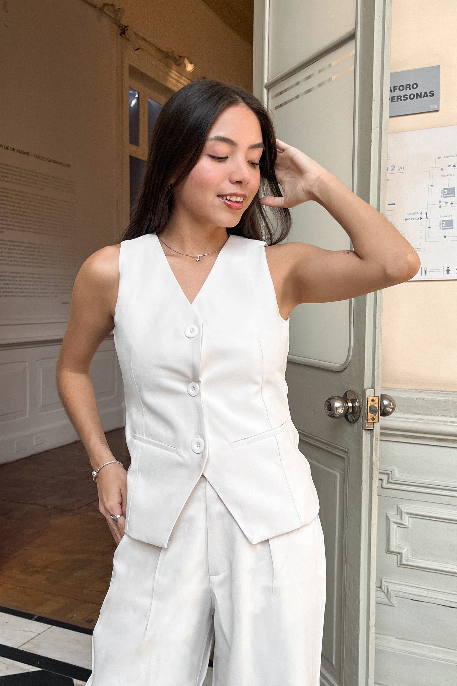 Chaleco Petite Clara - Perla