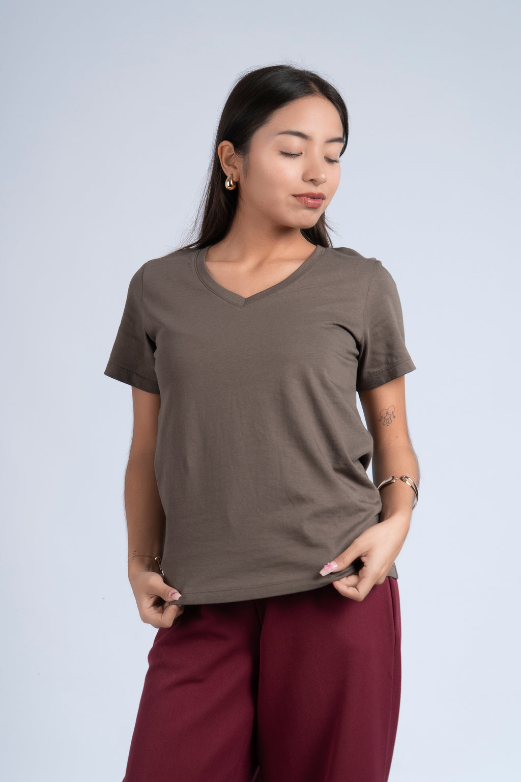 Polo Básico Petite Emma - Moca