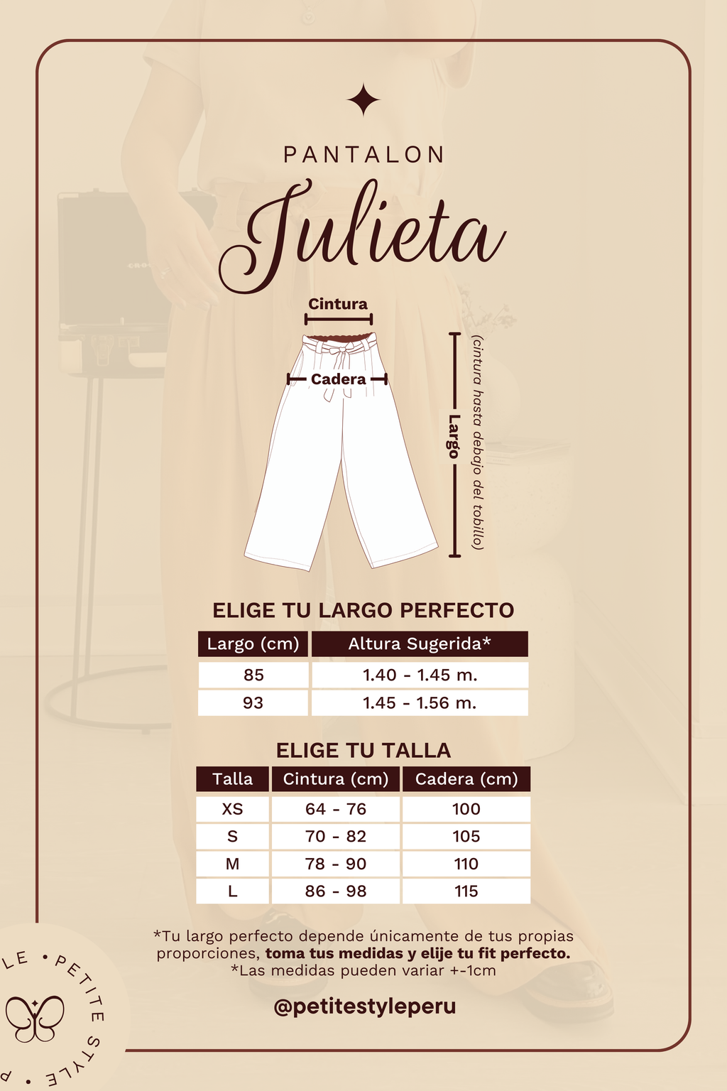Pantalón Petite Julieta - Camel