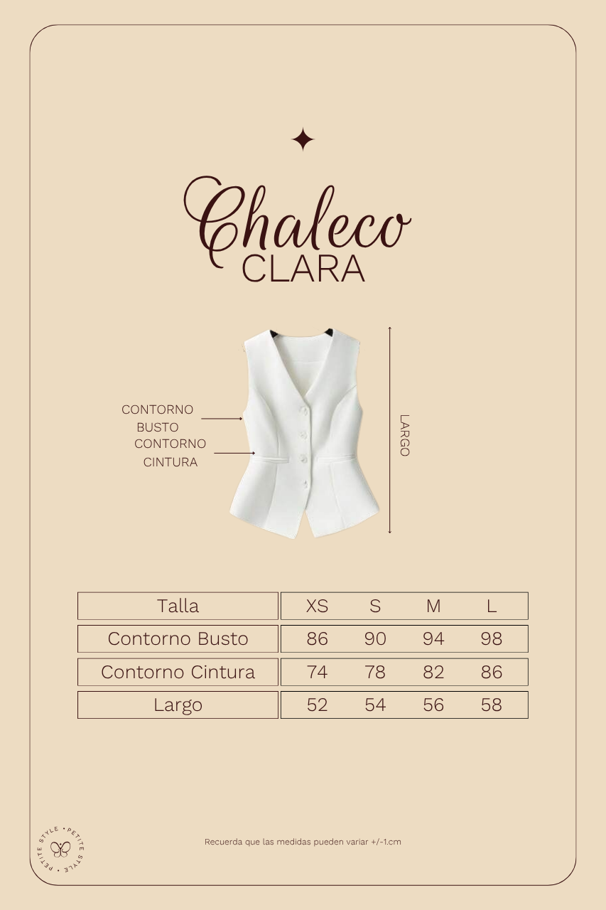 Chaleco Petite Clara - Beige