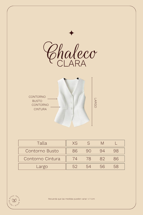 Chaleco Petite Clara - Beige