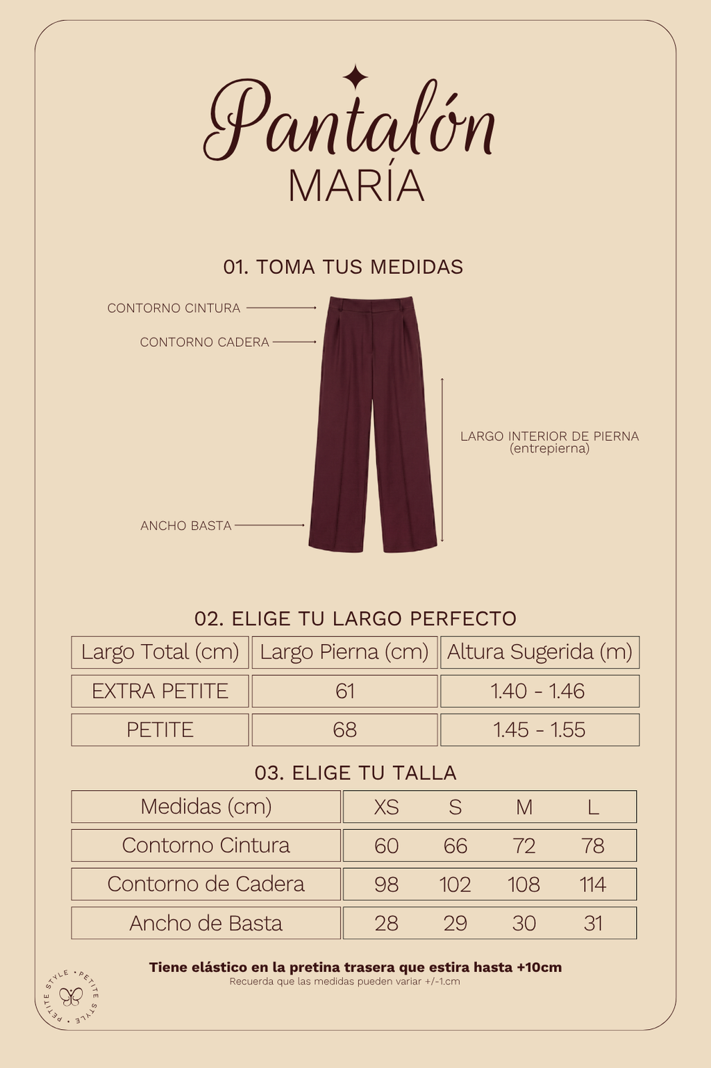 Pantalón Petite María - Vino